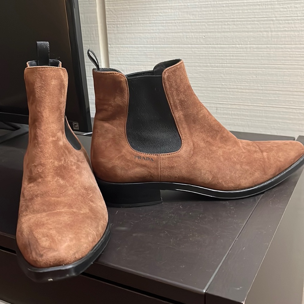 Prada Brown Chelsea Boots